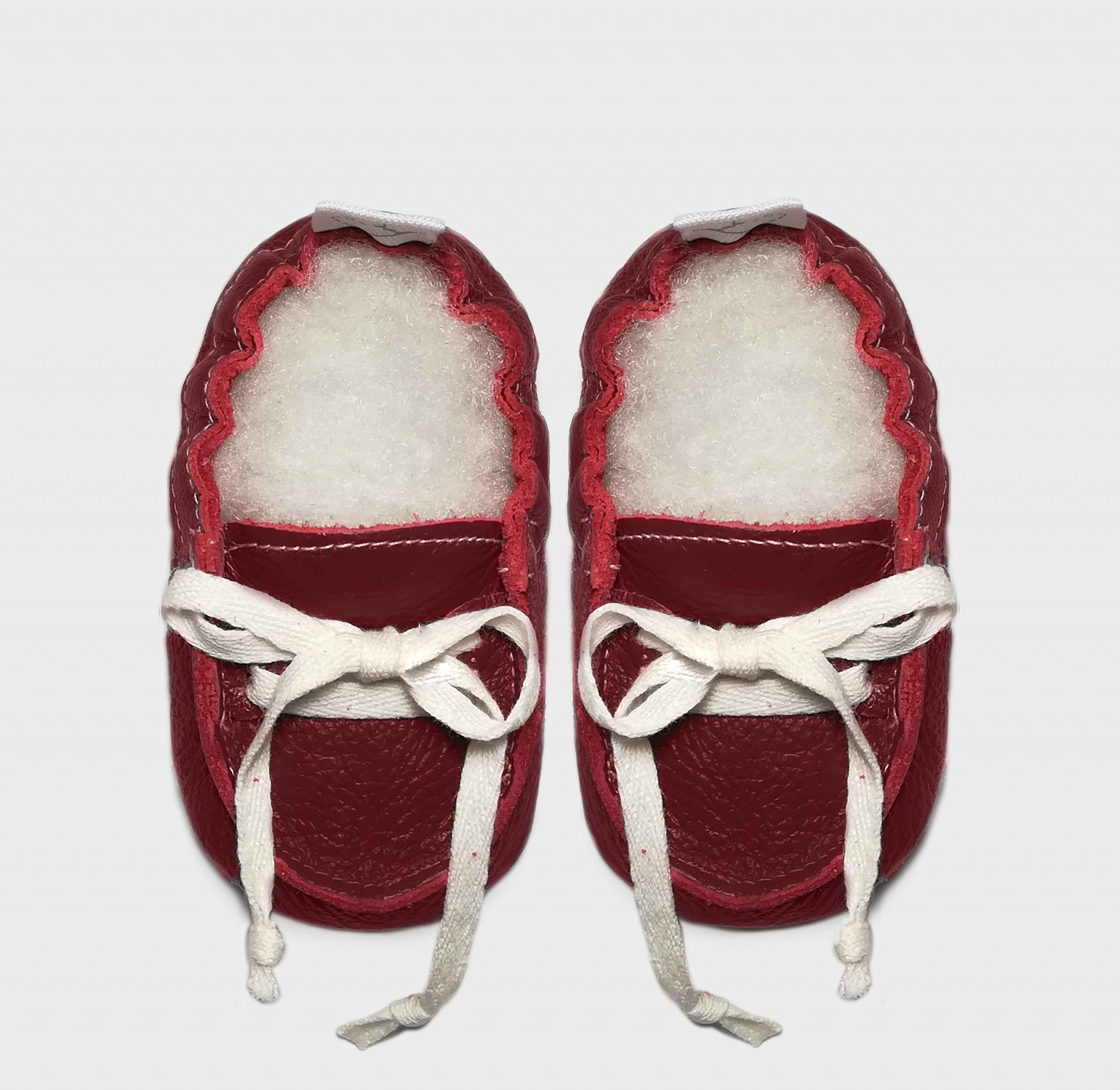 Pitta-Patta Red Boat Shoe - Leather Slippers For Kiddies