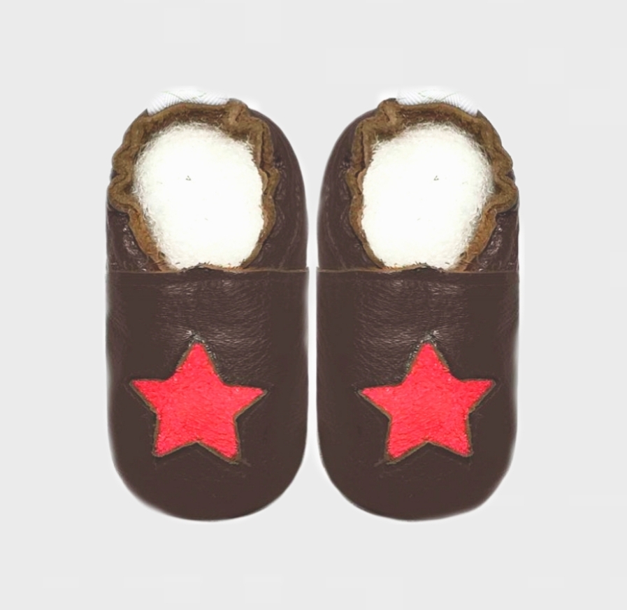 cheap as chips star brown red suede