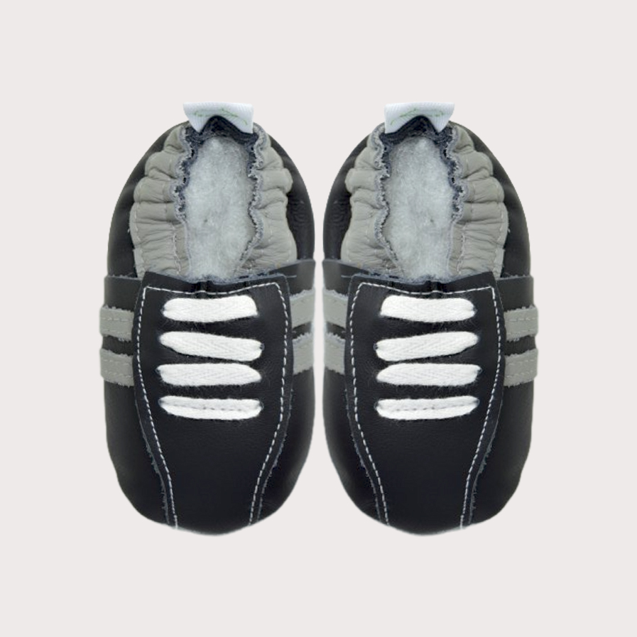 black & light grey baby sneakers